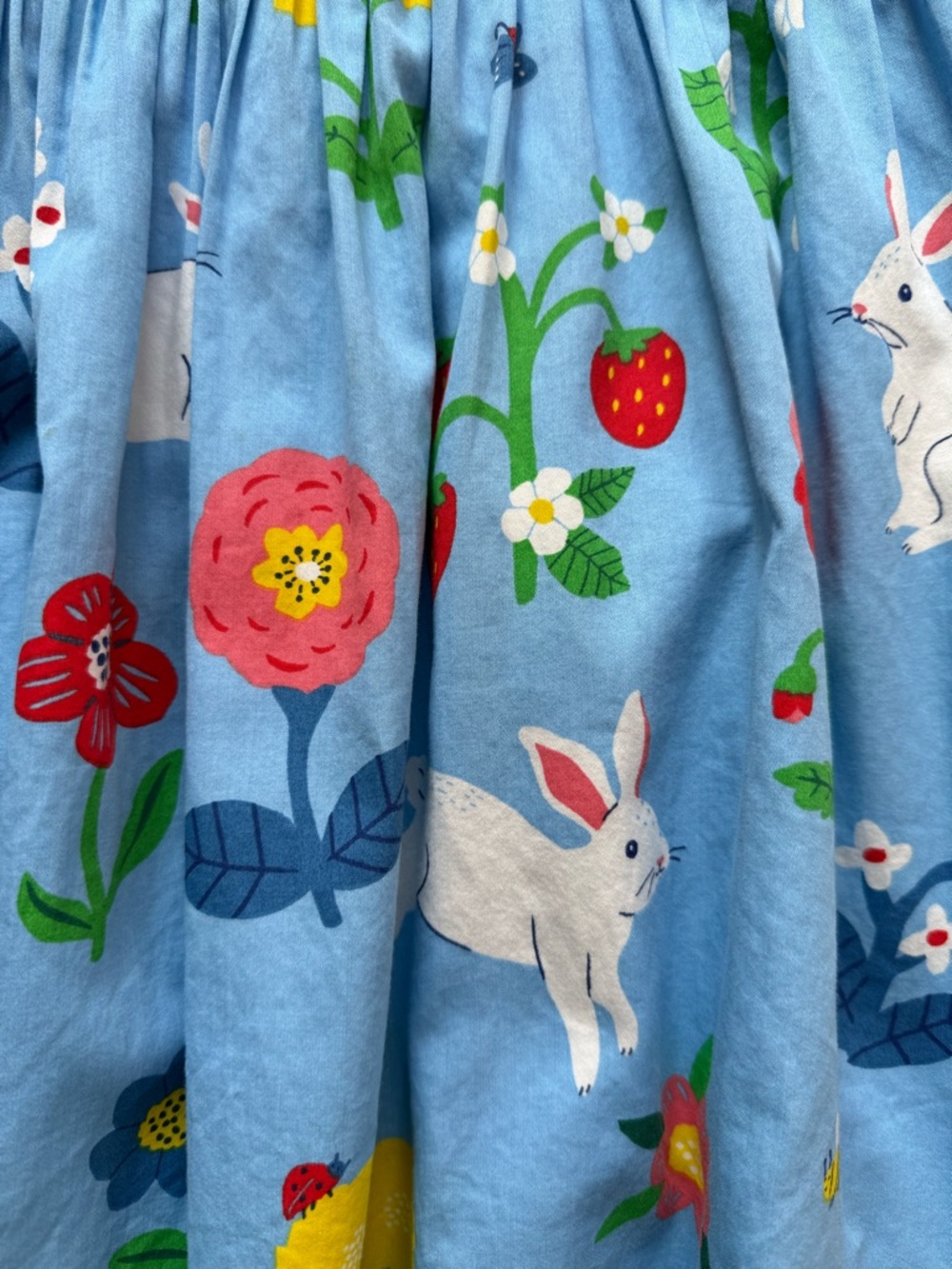 Mini Boden Girls Blue Bunny Broderie-Collared Dress - Size 5-6Y - Picture 5 of 13